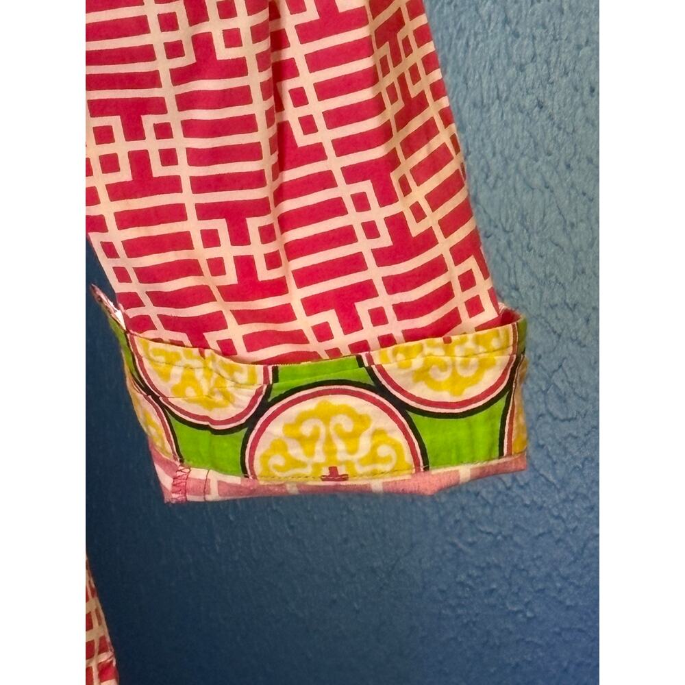 Tizzie Button‑Front Vibrant Geometric & Contrast Cuff Detail - Picture 3 of 9
